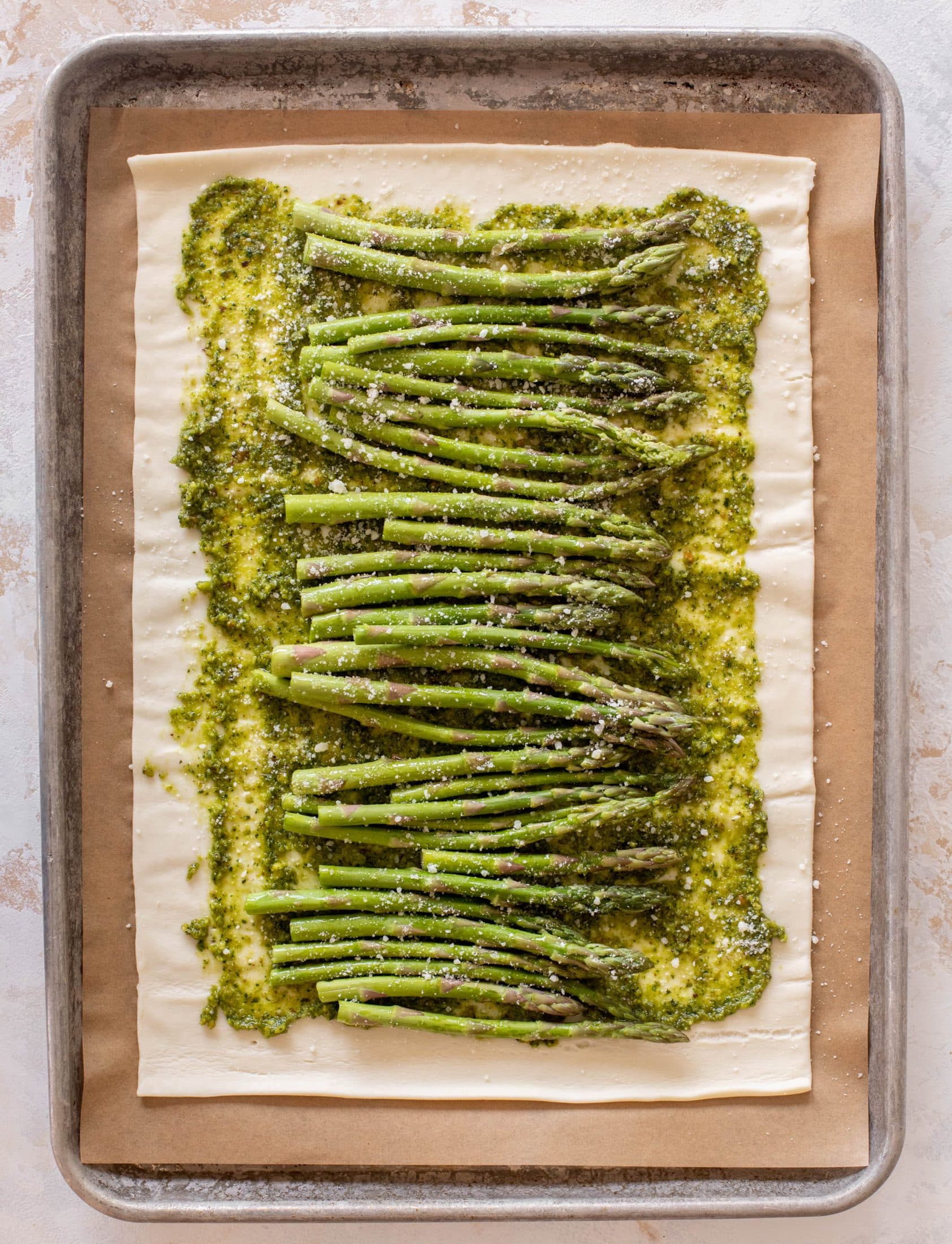 pesto asparagus tart