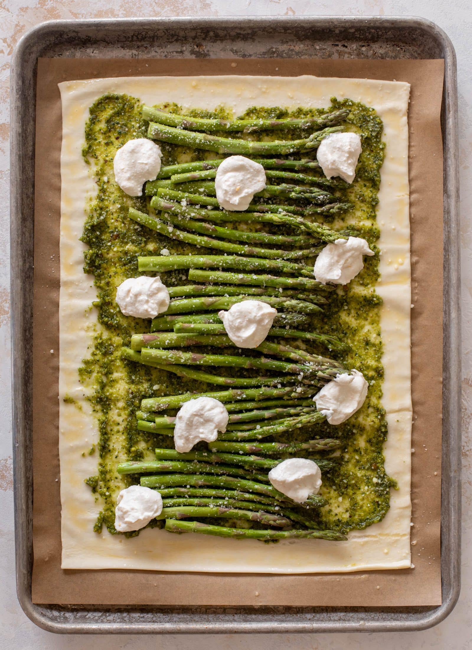 pesto asparagus tart