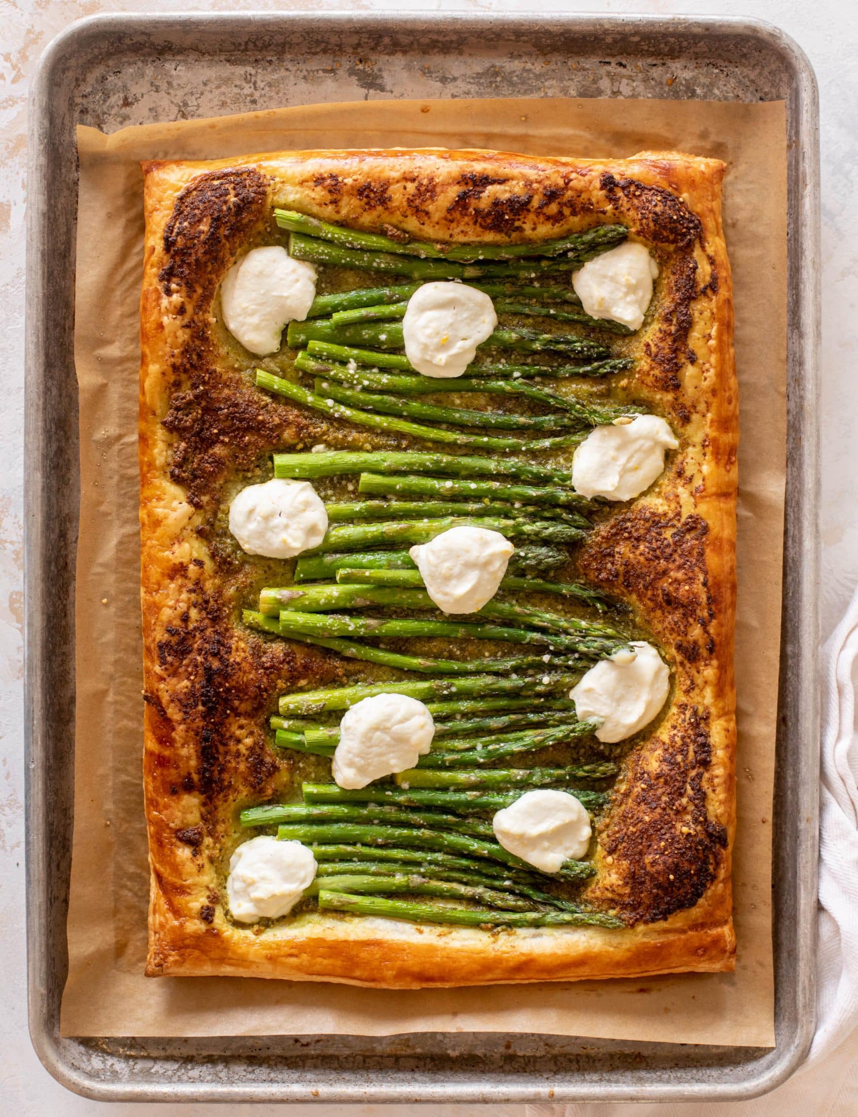 pesto asparagus tart