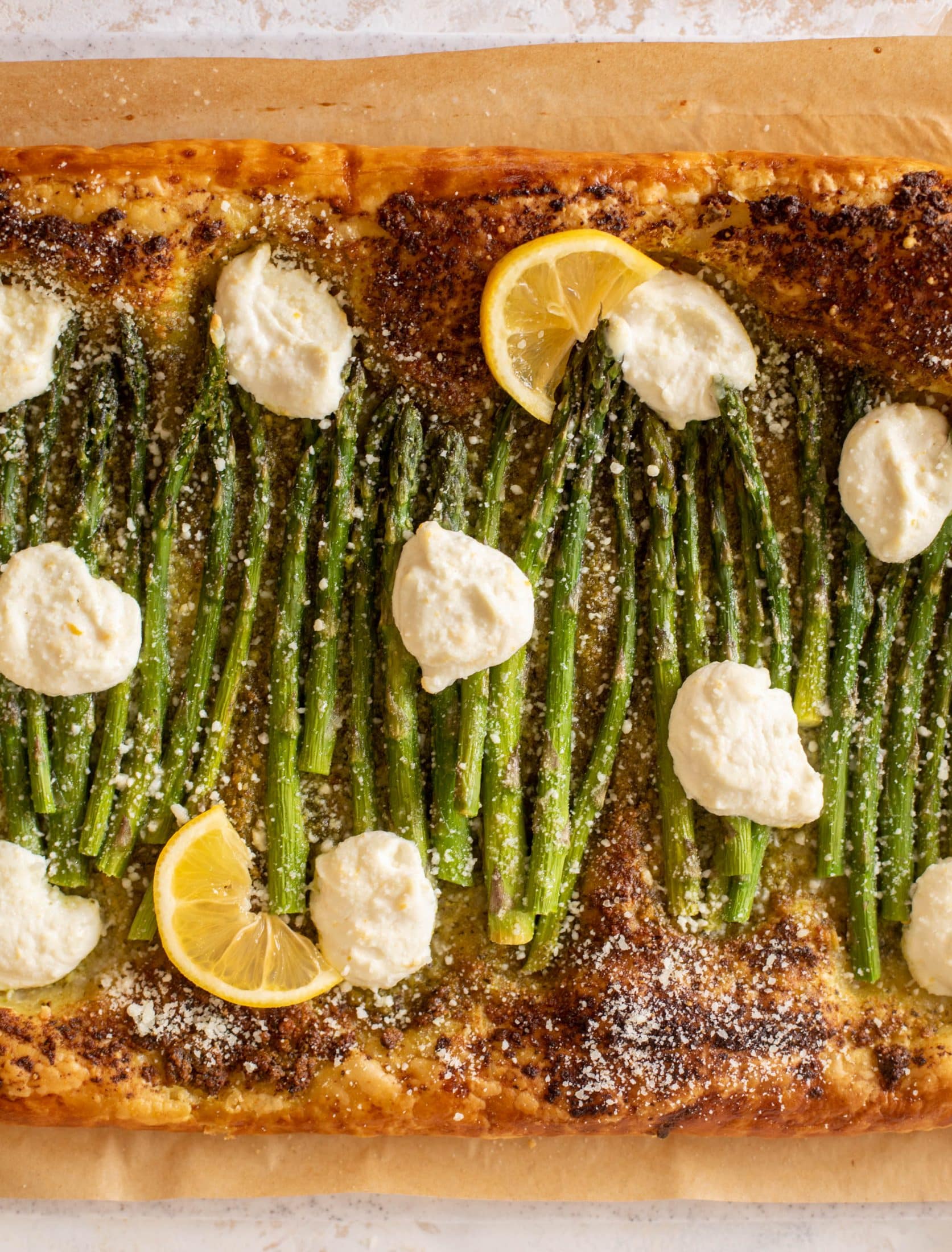 pesto asparagus tart