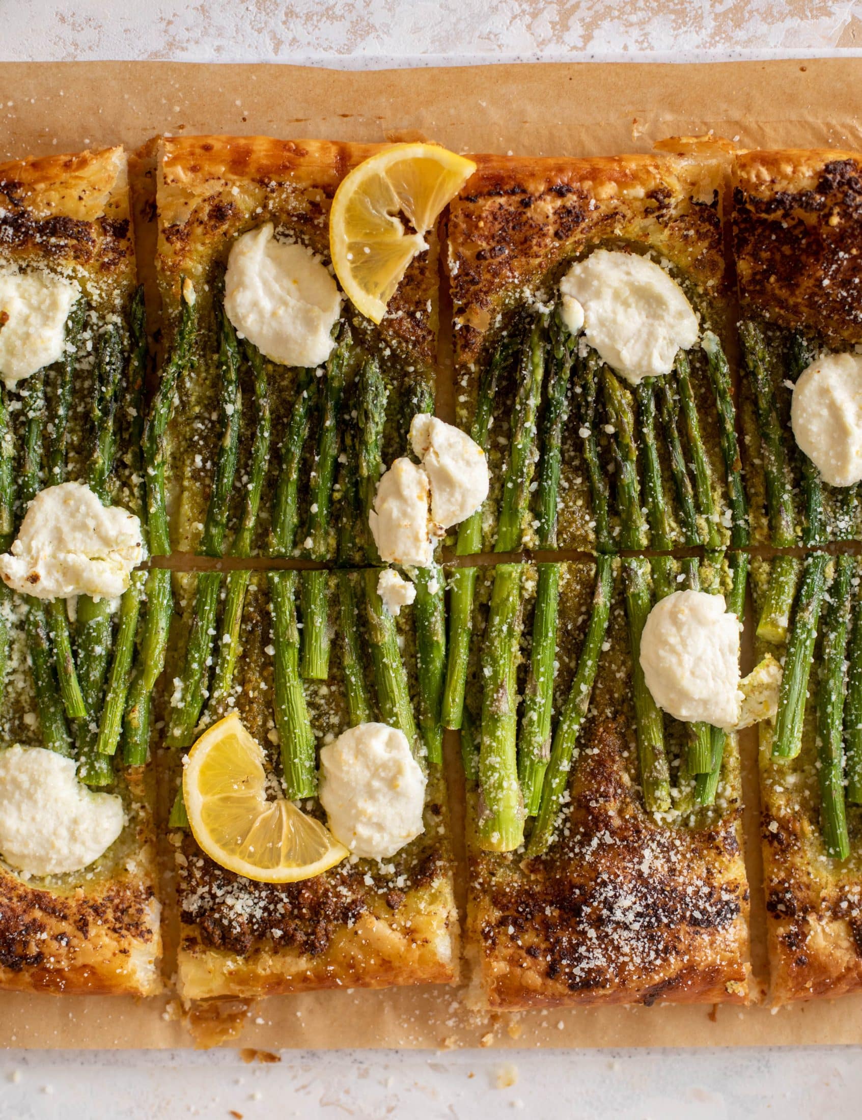 pesto asparagus tart