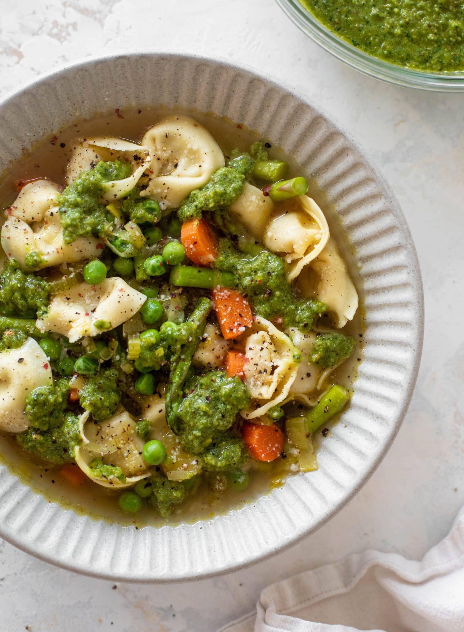 spring vegetable tortellini soup