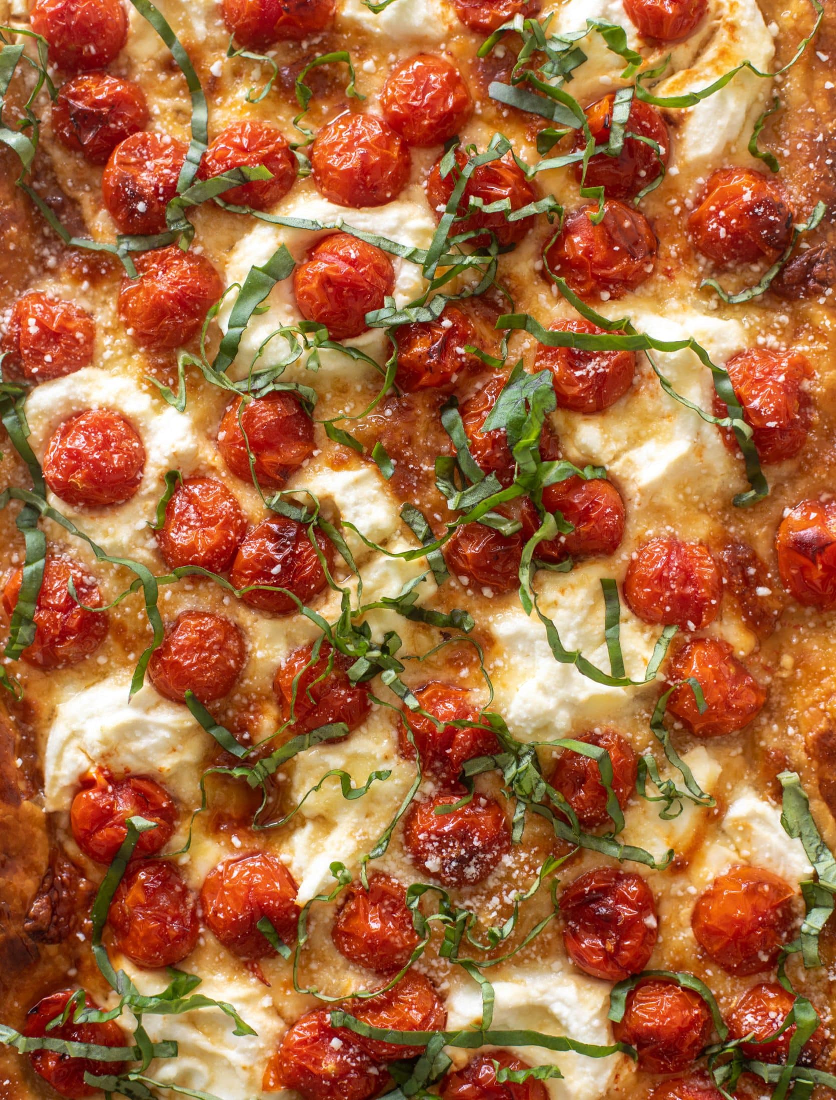 tomato ricotta hot honey tart