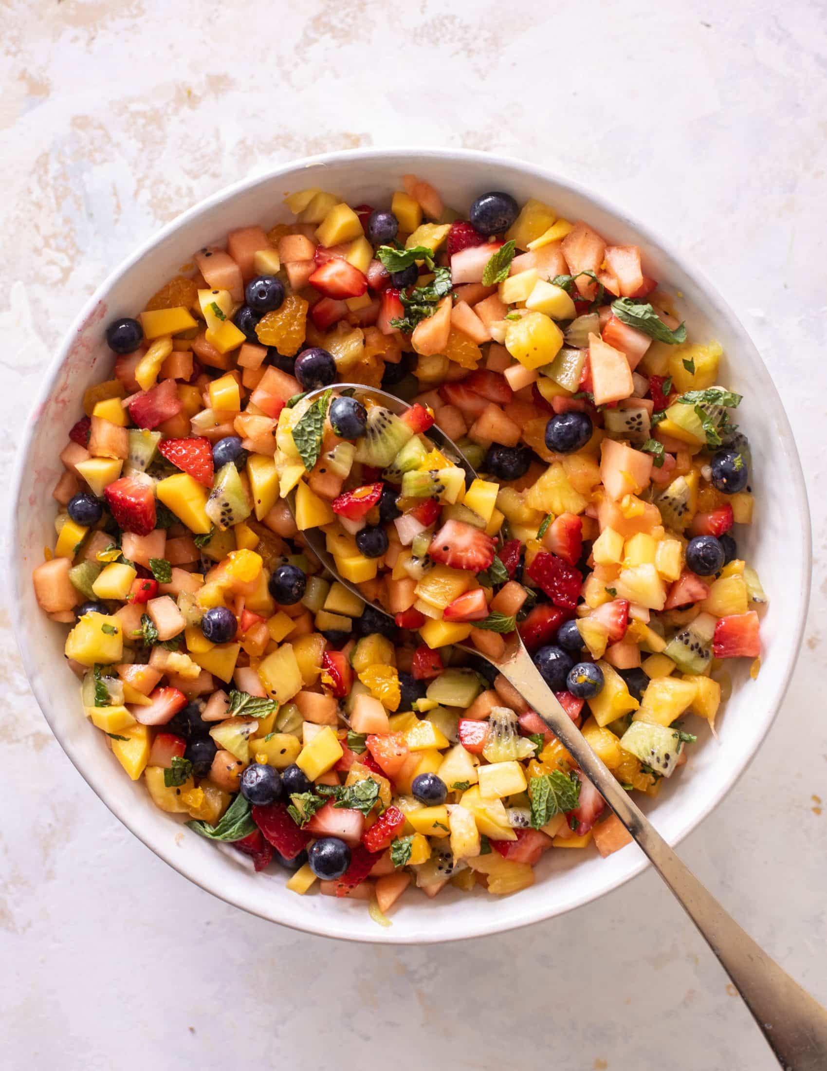 rainbow chopped fruit salad