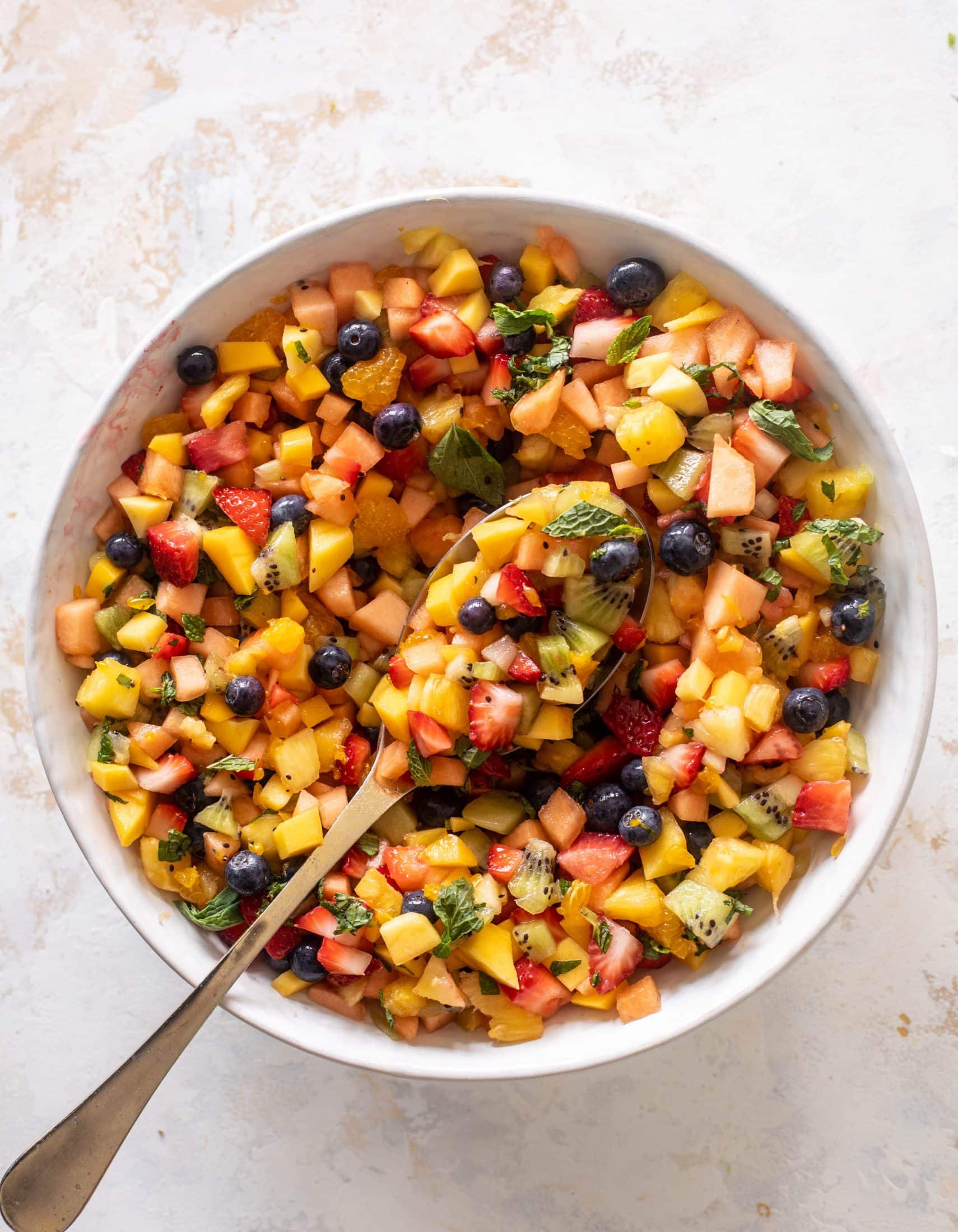 rainbow chopped fruit salad