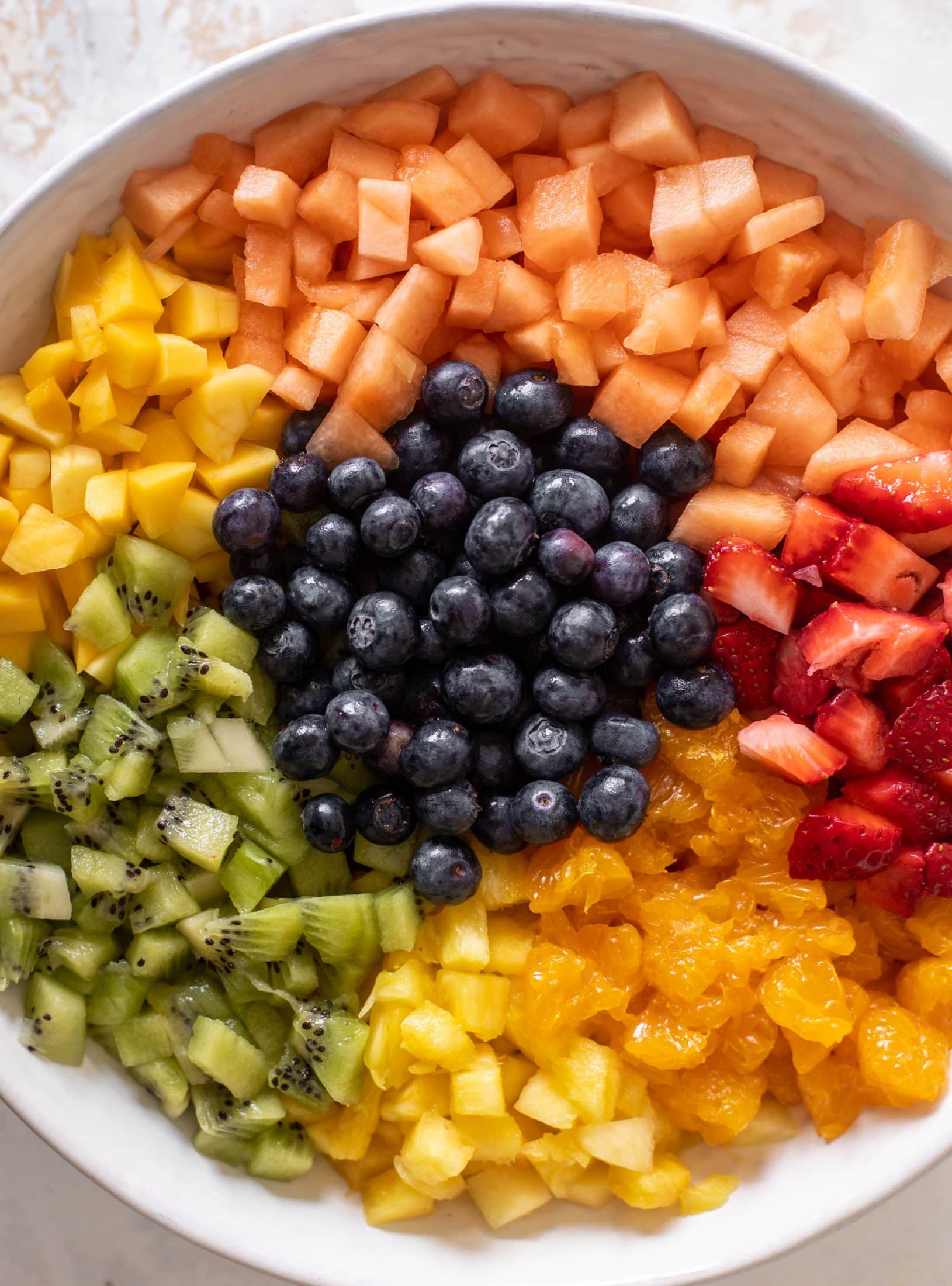 rainbow chopped fruit salad