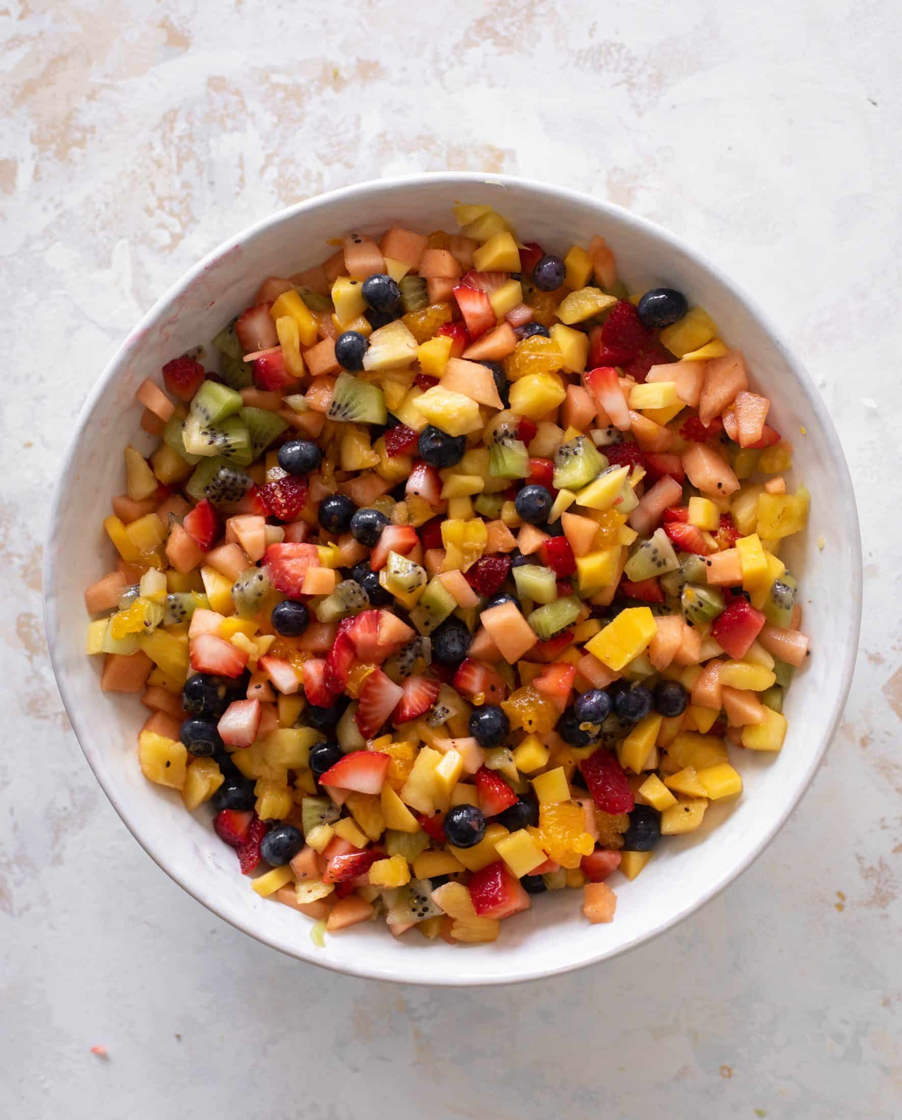 rainbow chopped fruit salad