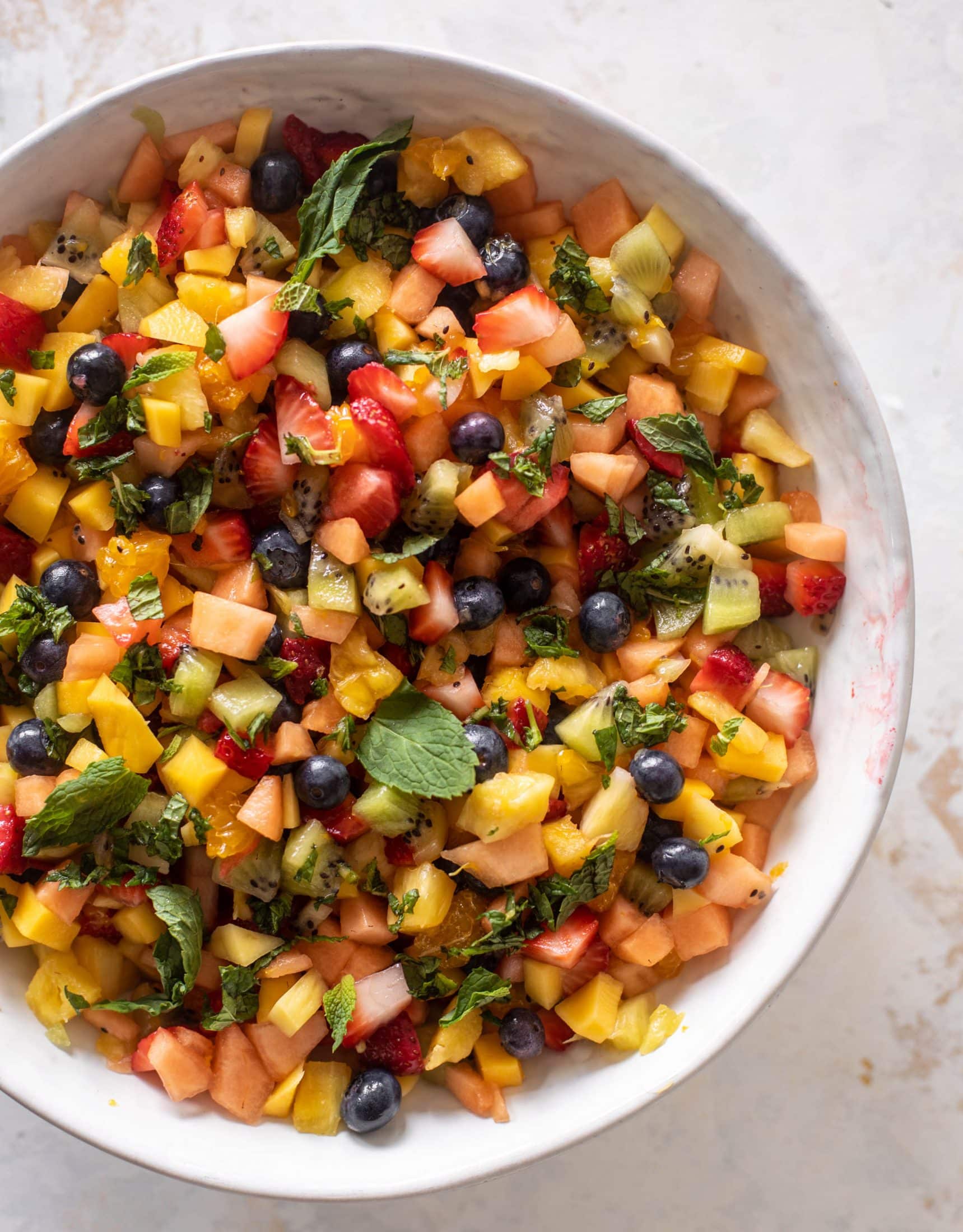 rainbow chopped fruit salad
