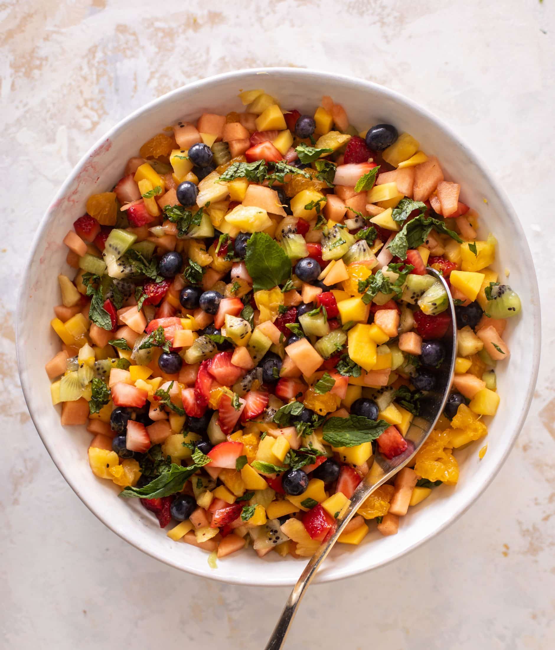 rainbow chopped fruit salad
