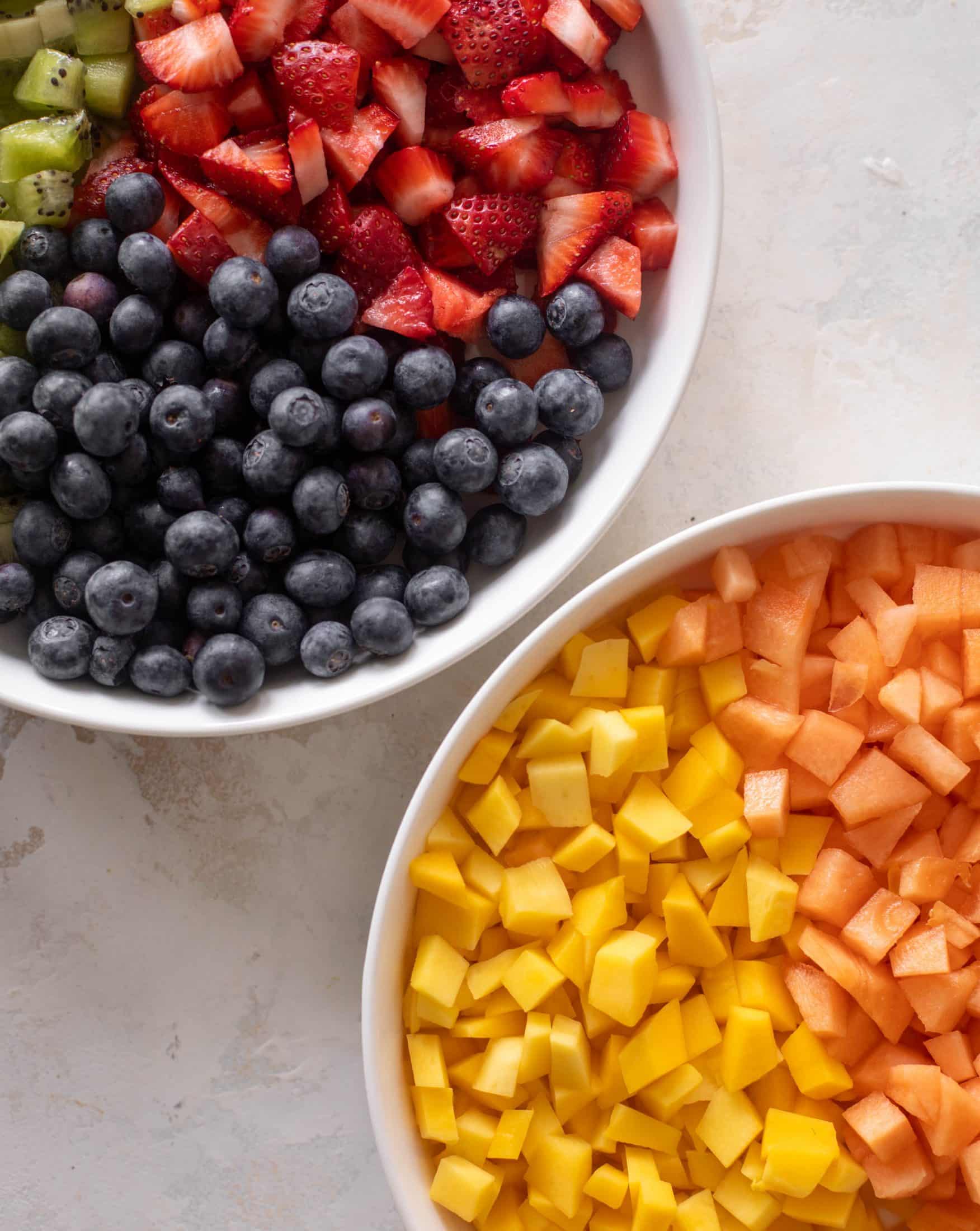 rainbow chopped fruit salad