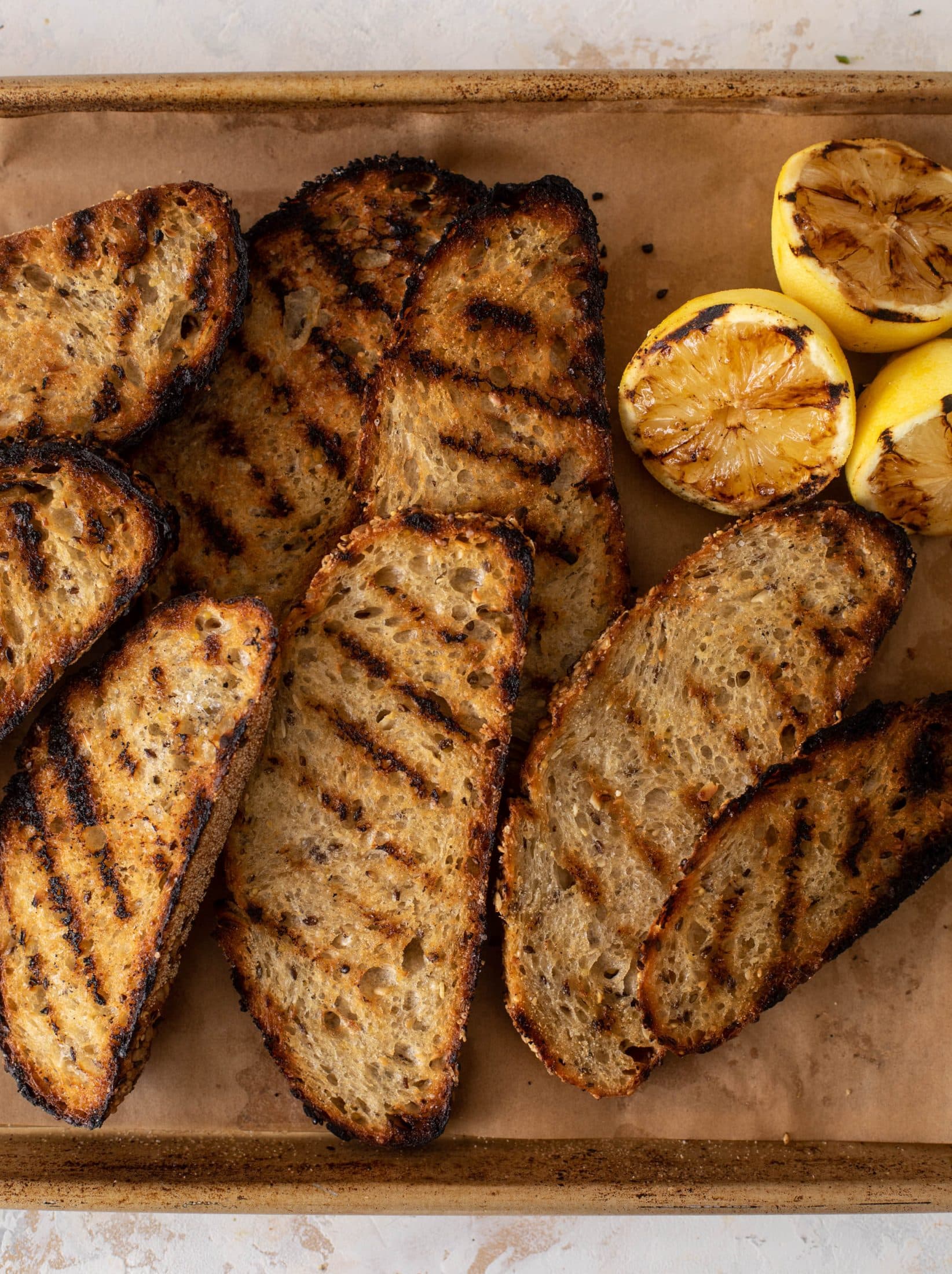 lemon herb ricotta with grilled bread
