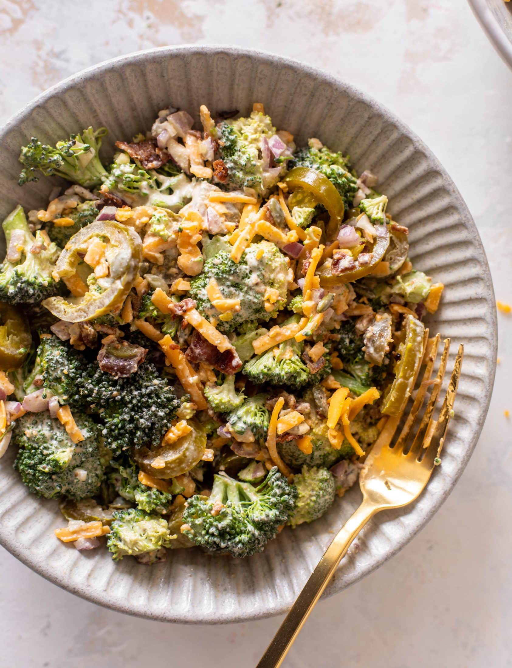 jalapeno cheddar broccoli salad
