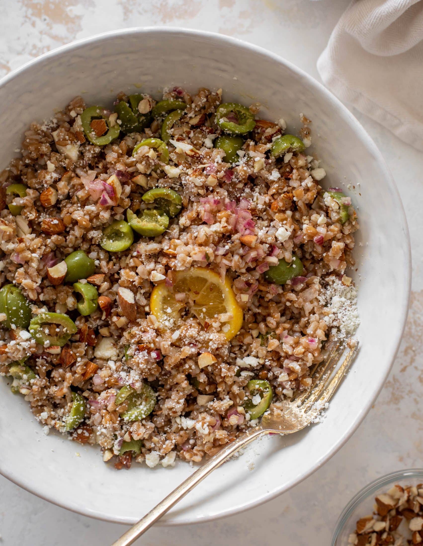 lemony farro salad