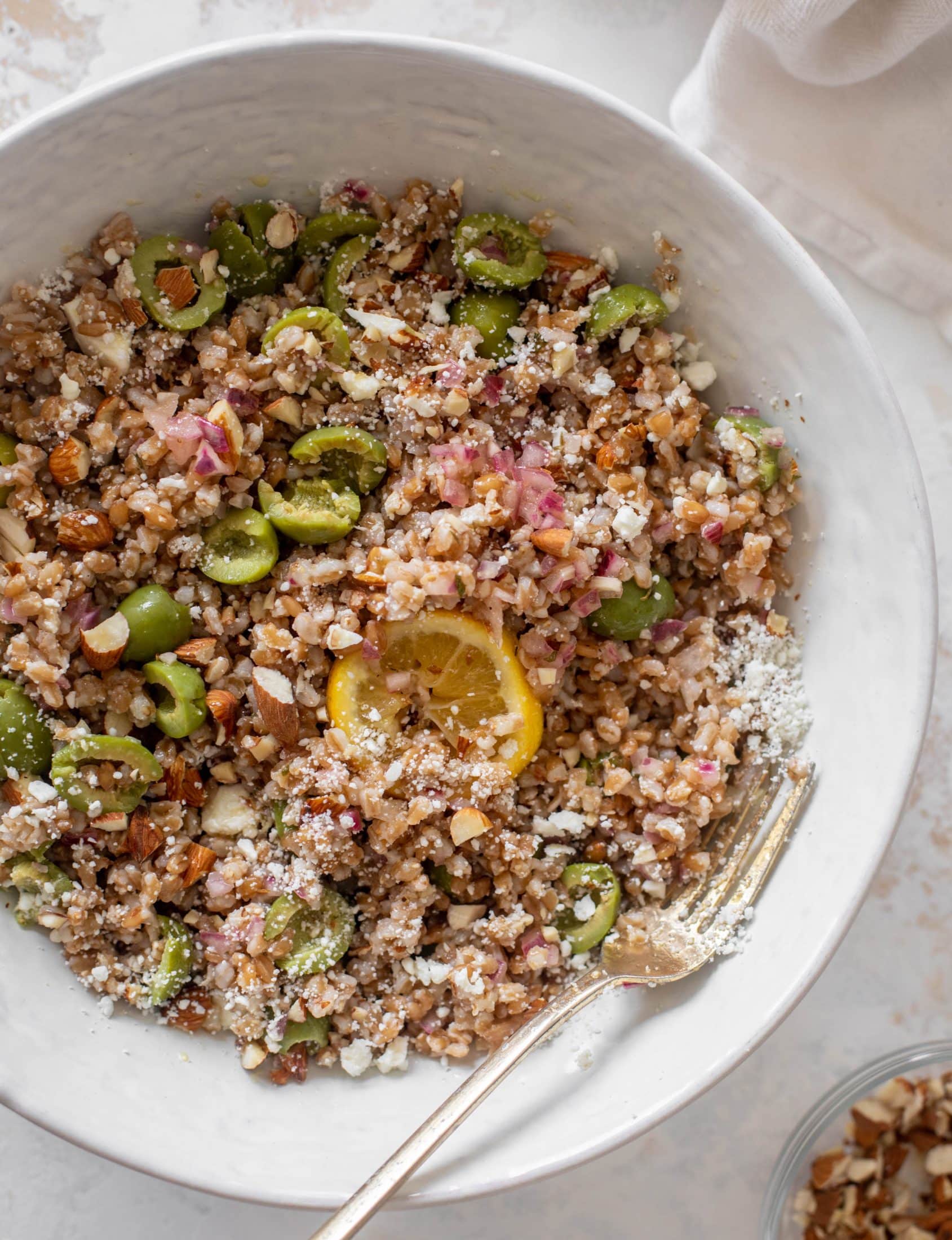 lemony farro salad