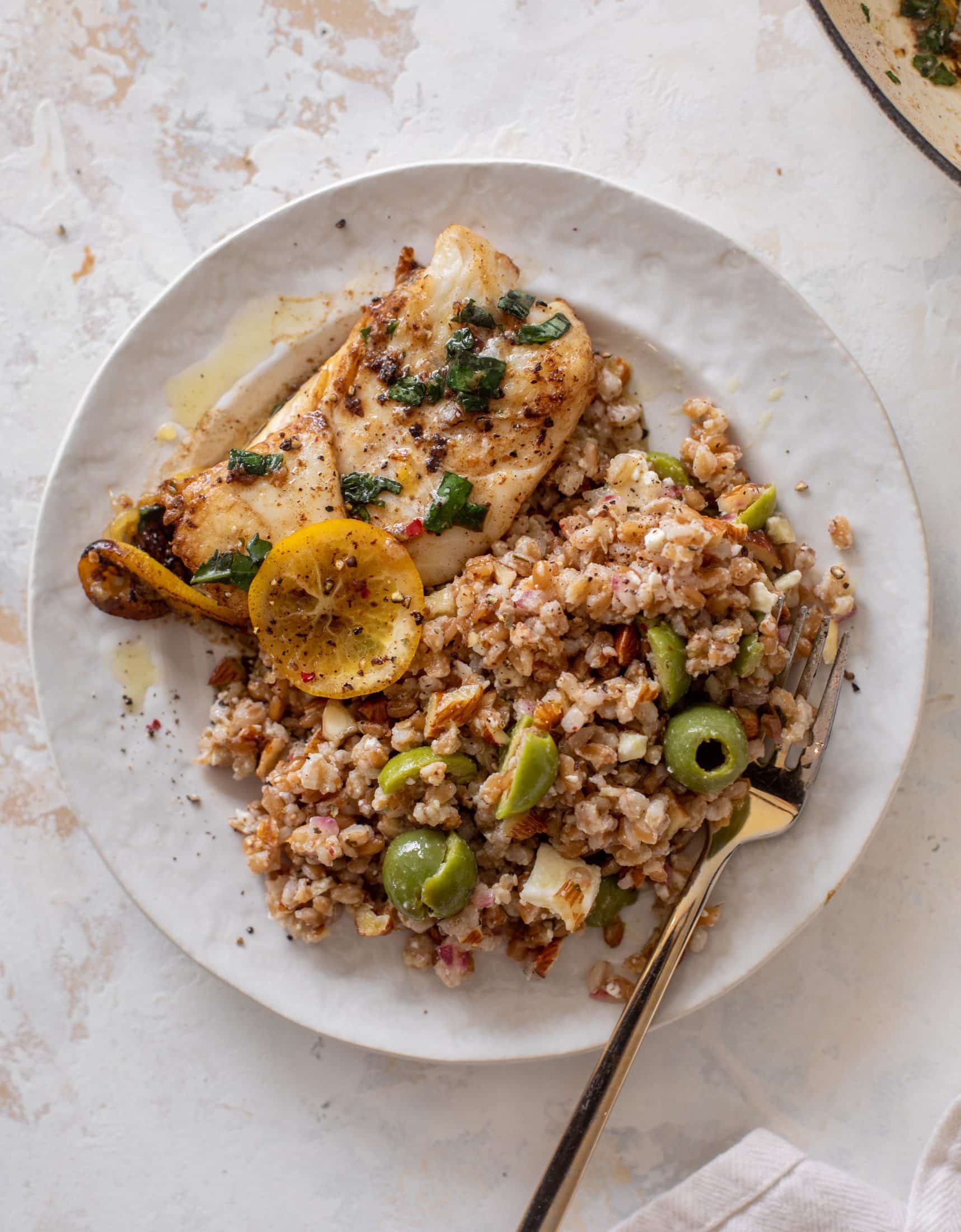 lemony farro salad