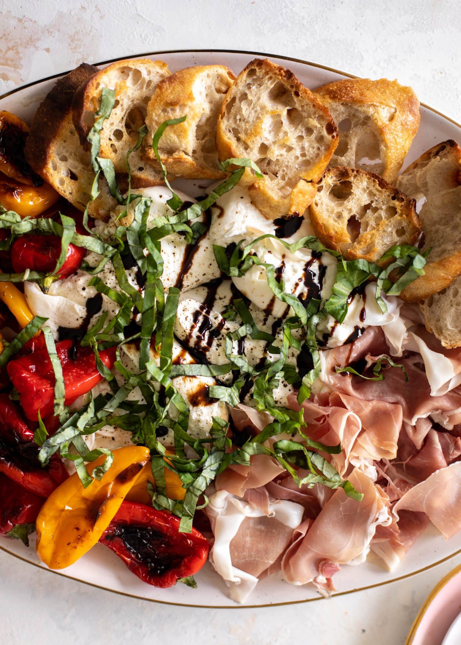 grilled pepper prosciutto snack plate