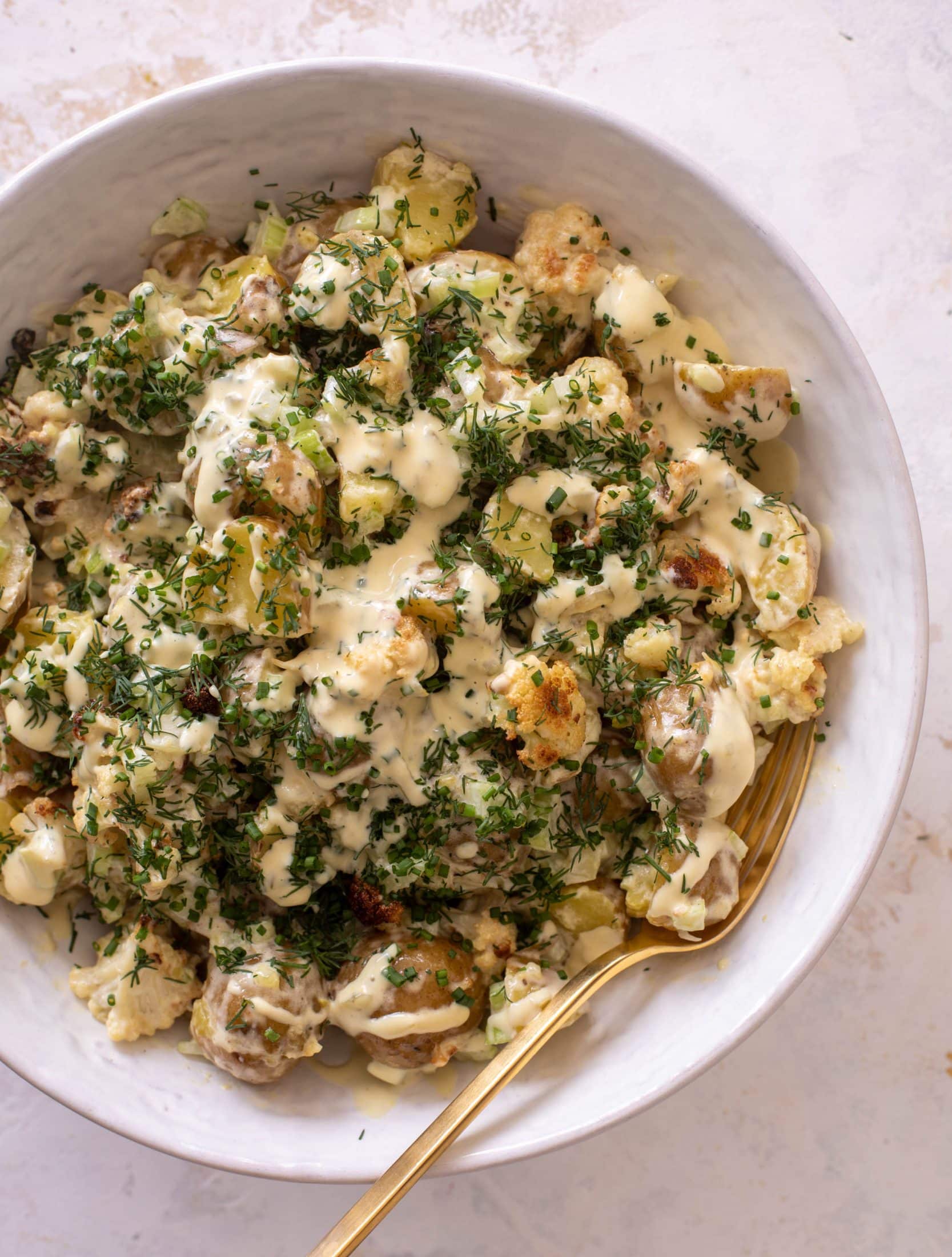 roasted cauliflower potato salad