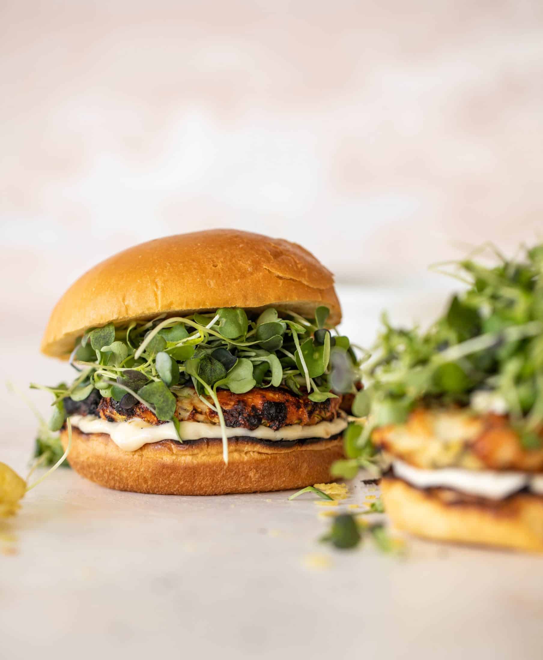 grilled zucchini chicken burgers