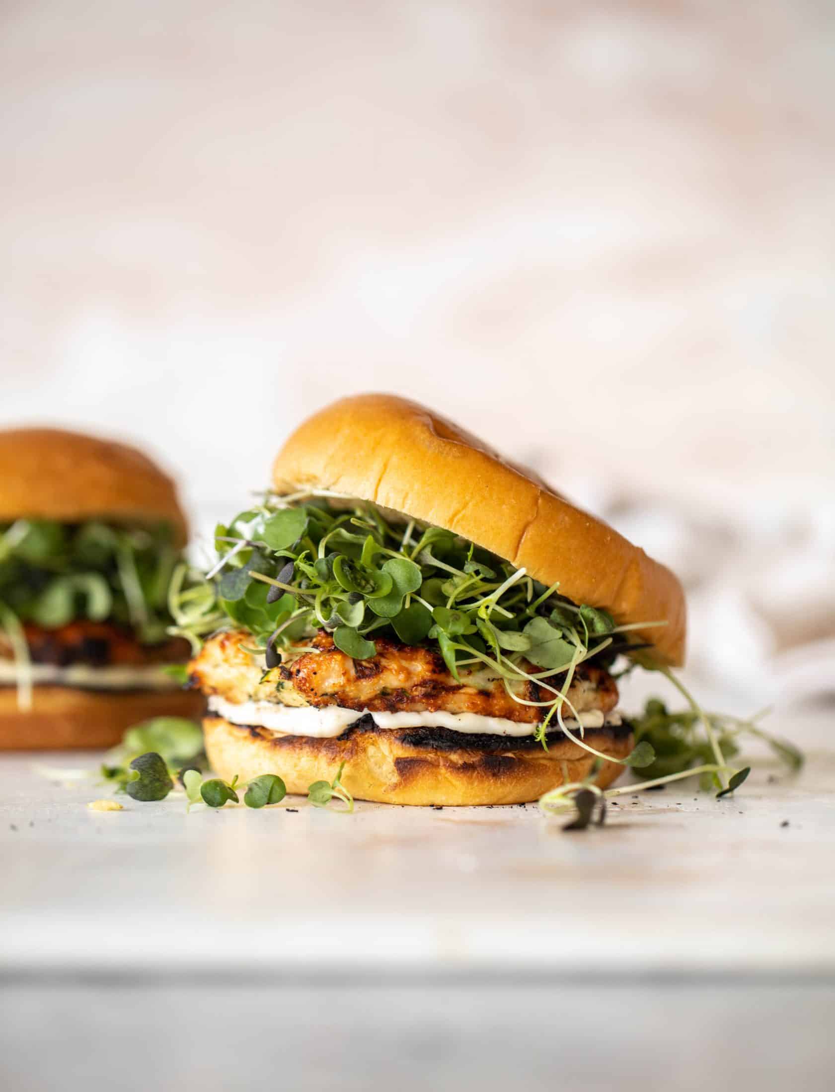 grilled zucchini chicken burgers