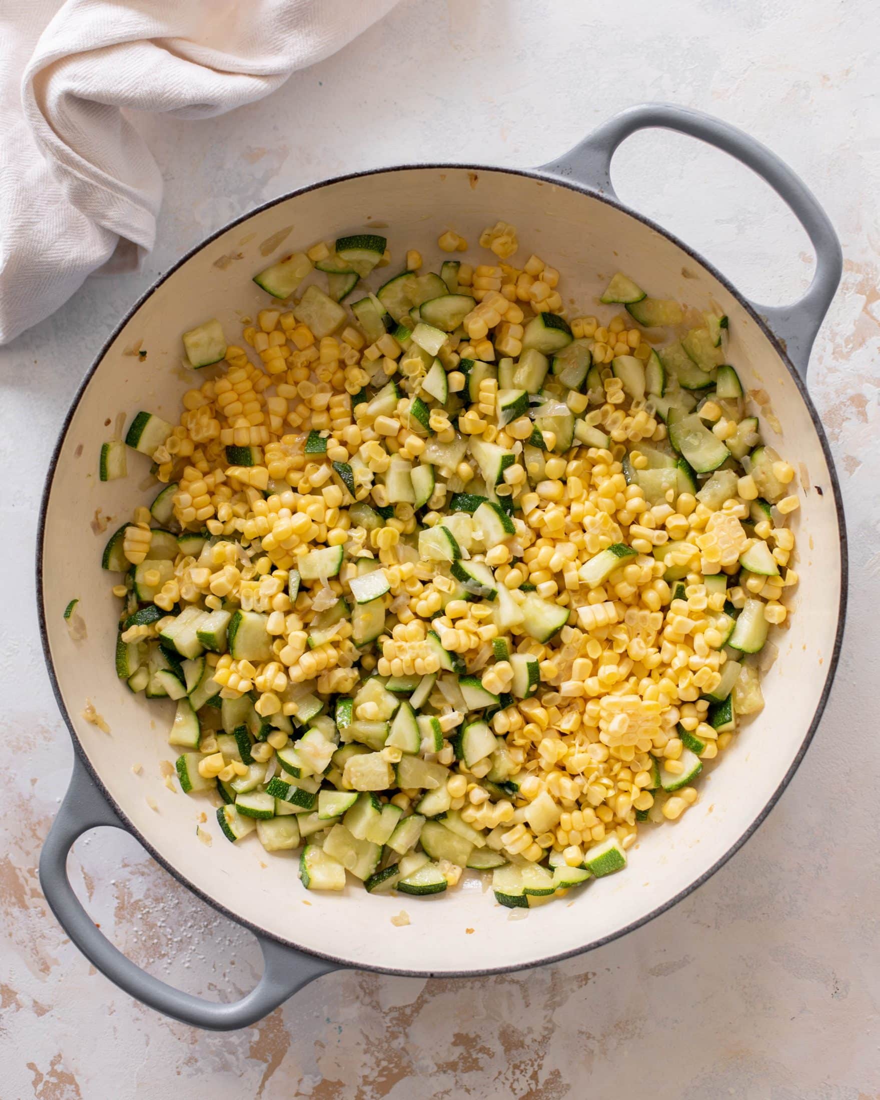 creamy corn zucchini pasta