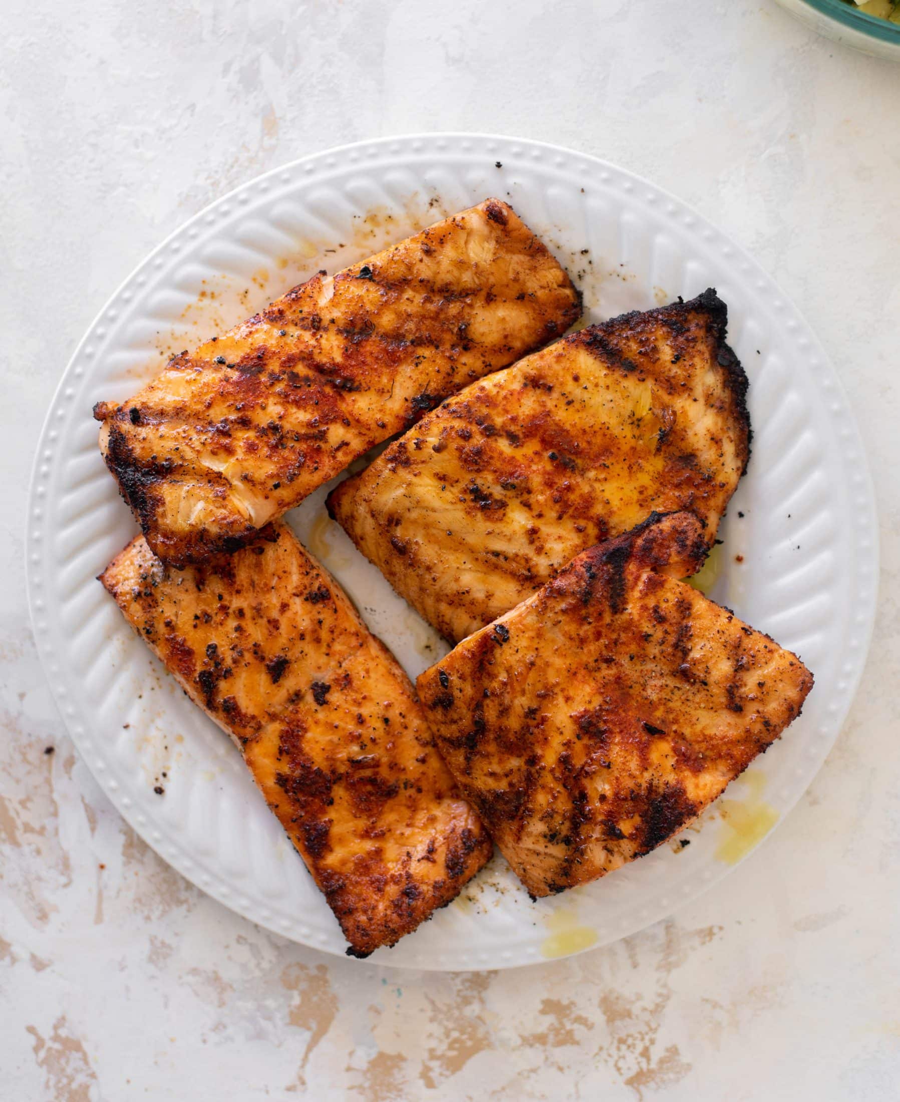 grilled salmon with avocado corn salsa