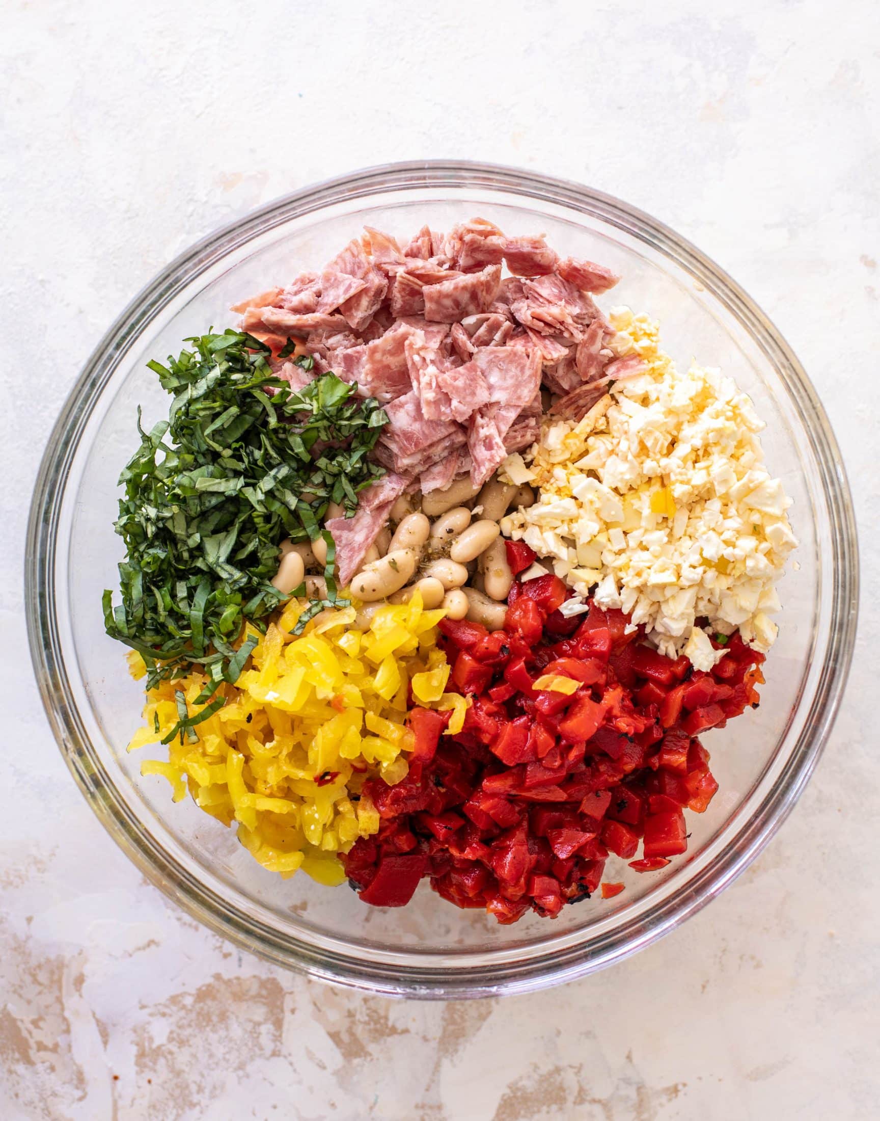 summer salami white bean salad
