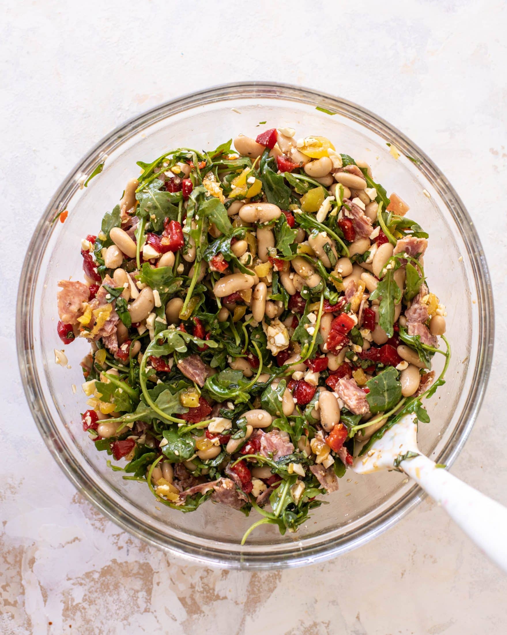 summer salami white bean salad